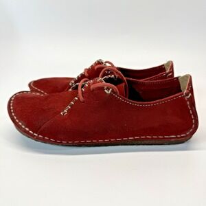 Clarks Originals Red Suede Faraway Field Shoes Women 7 Red Moccasin
